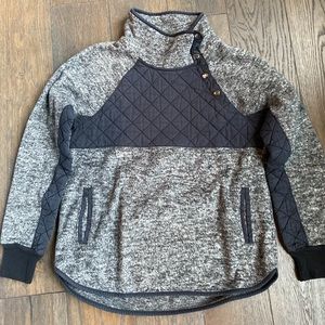 Abercrombie & Fitch, asymmetric snap fleece, S